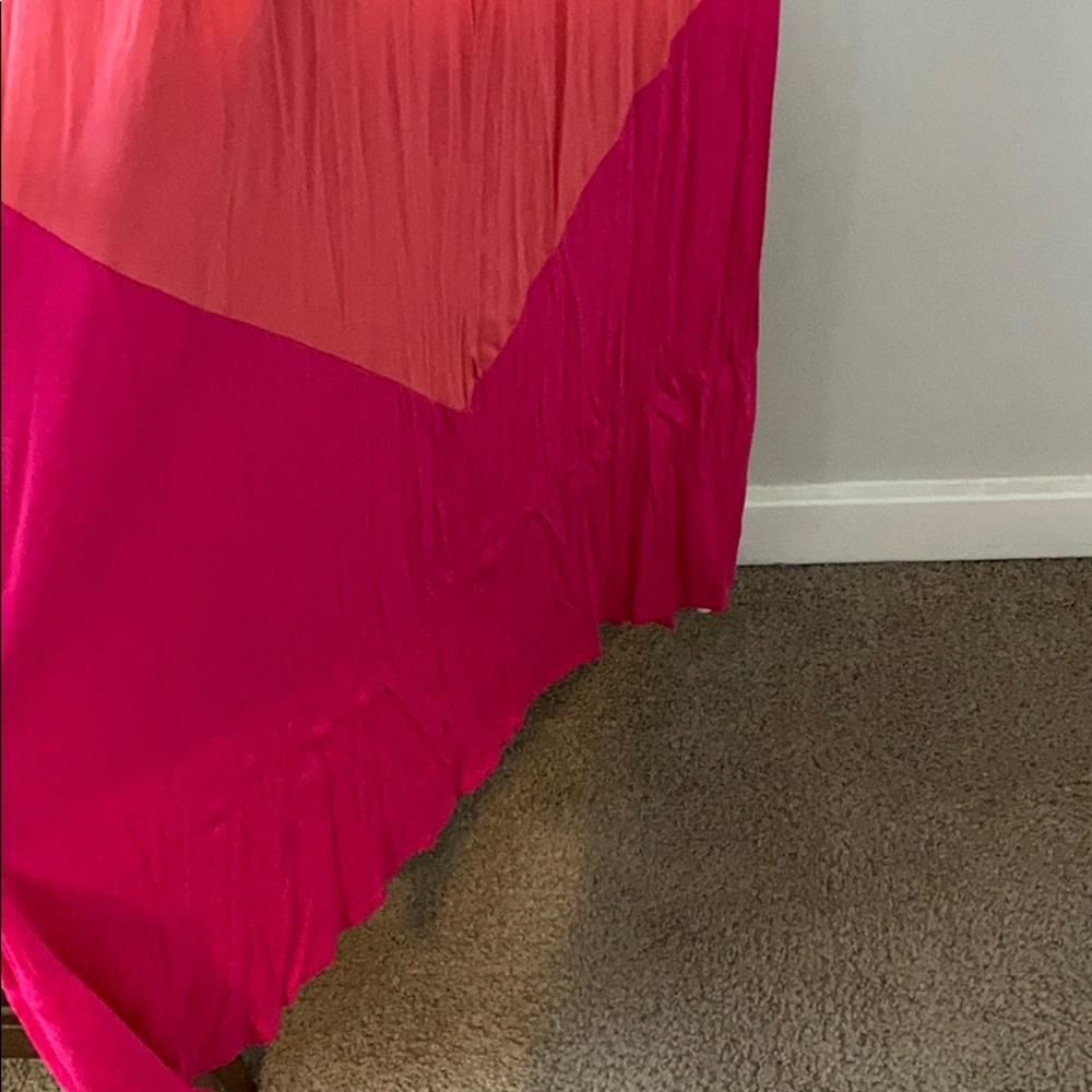 Silvergate Taupe/Coral/Pink Trapeze Maxi Dress Size Large - Picture 8 of 11